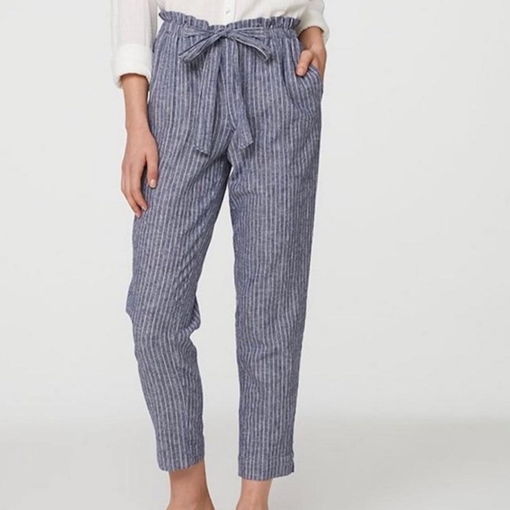 beachlunchlounge giavanna pants indigo blue color Sz M linen striped